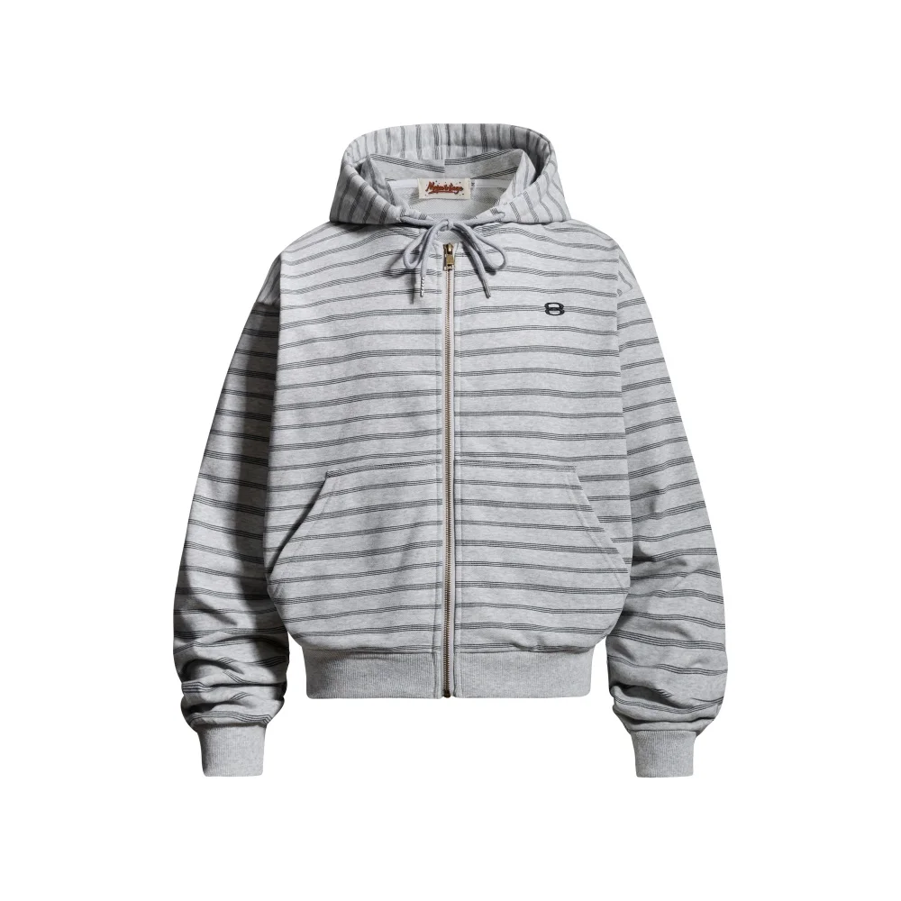 Horizontal Stripes Sweatshirts Mens Autumn Kangaroo Pocket Casual Loose Long Sleeve Sports Hoodies Outerwear Men