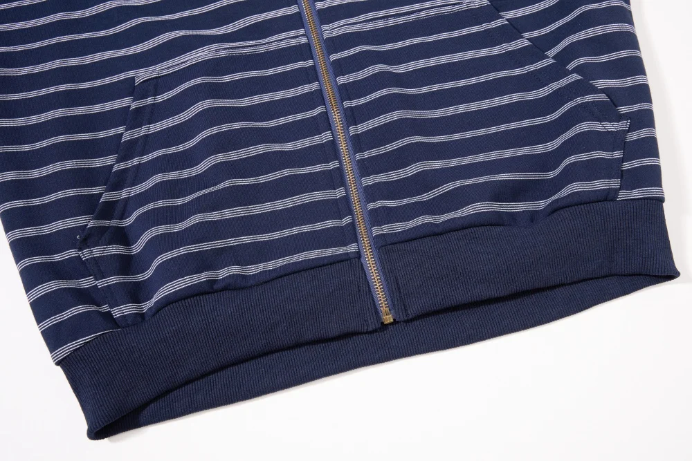 Horizontal Stripes Sweatshirts Mens Autumn Kangaroo Pocket Casual Loose Long Sleeve Sports Hoodies Outerwear Men