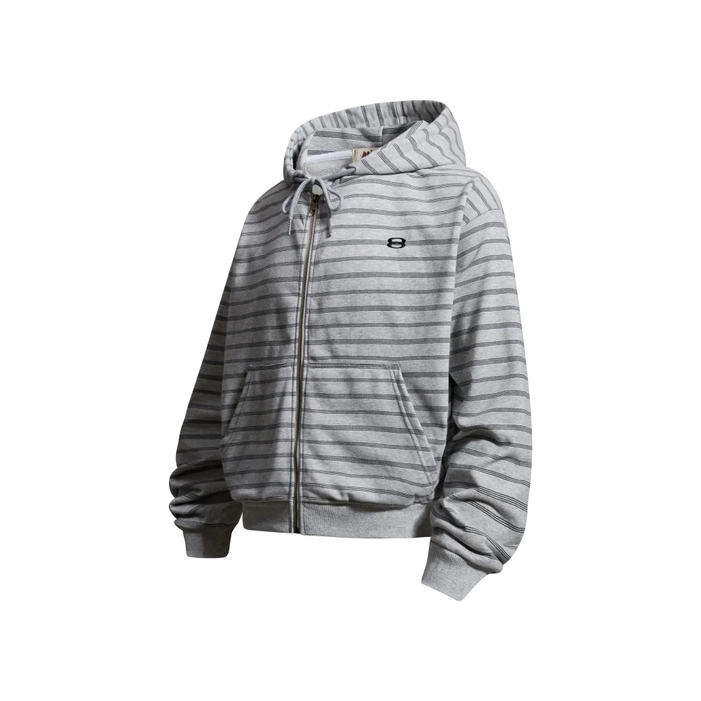 Horizontal Stripes Sweatshirts Mens Autumn Kangaroo Pocket Casual Loose Long Sleeve Sports Hoodies Outerwear Men