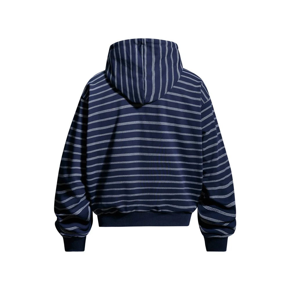 Horizontal Stripes Sweatshirts Mens Autumn Kangaroo Pocket Casual Loose Long Sleeve Sports Hoodies Outerwear Men