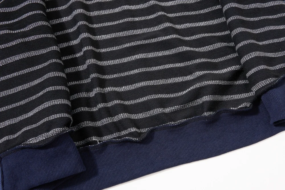 Horizontal Stripes Sweatshirts Mens Autumn Kangaroo Pocket Casual Loose Long Sleeve Sports Hoodies Outerwear Men