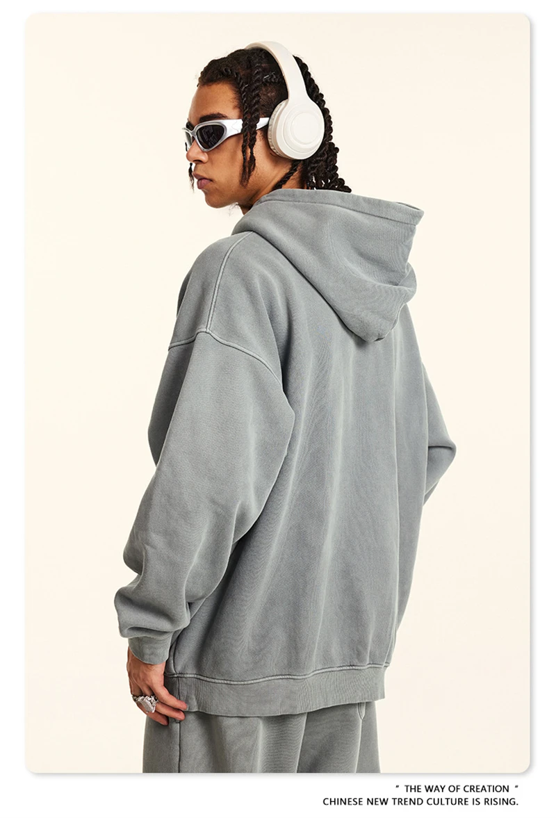 ZODF 2024 Winter Men's Washed Fleece Hoodies Unisex Women Retro Loose Warm 360gsm Hooded Pullovers Sweatshirts HY0870