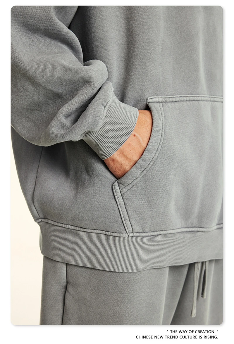 ZODF 2024 Winter Men's Washed Fleece Hoodies Unisex Women Retro Loose Warm 360gsm Hooded Pullovers Sweatshirts HY0870