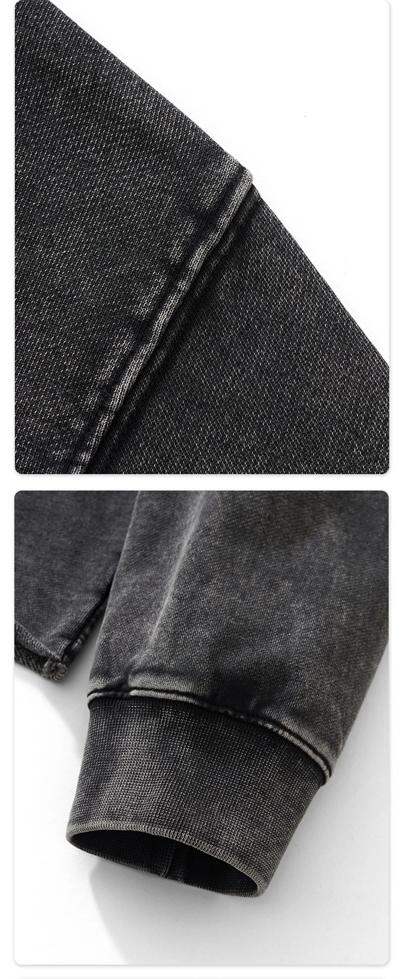 JMD Retro Autumn 380gsm Washed Cotton Boxyfit Sweatshirt For Man Unisex Old Money Style V Neck Turn Down Collar Pullovers QH0153