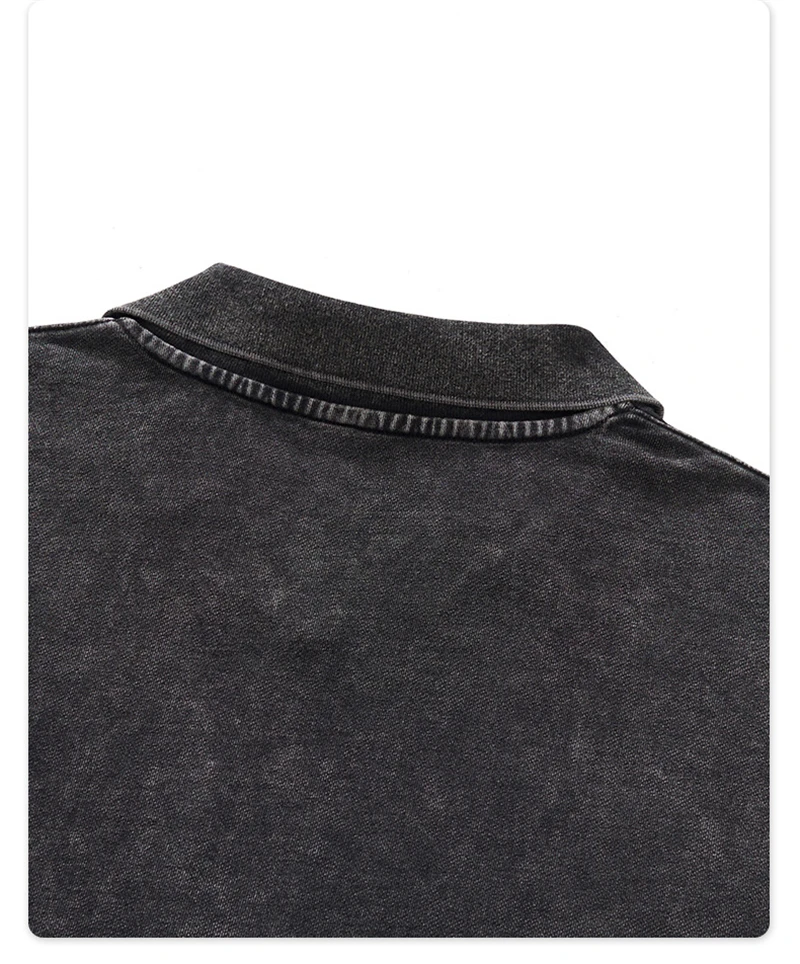 JMD Retro Autumn 380gsm Washed Cotton Boxyfit Sweatshirt For Man Unisex Old Money Style V Neck Turn Down Collar Pullovers QH0153