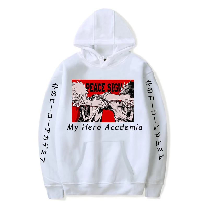 Anime My Hero Academia Hoodies Manga Midoriya Izuku Bakugou Katsuki Class 1A Letter Print Unisex Winter Oversized Sweatshirts