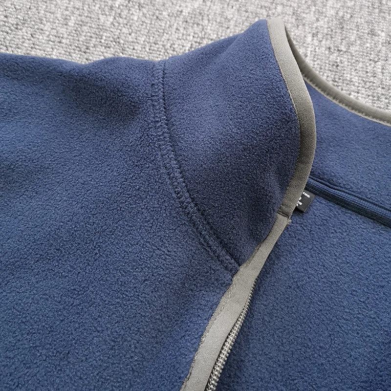 Half Zipper Sweatshirt Men's Polar Fleece Stand-up Collar Pullover Coat Autumn Winter Warm Loose Outerwear Top