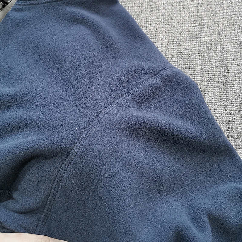 Half Zipper Sweatshirt Men's Polar Fleece Stand-up Collar Pullover Coat Autumn Winter Warm Loose Outerwear Top