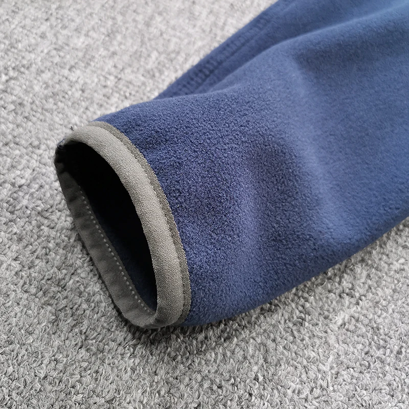 Half Zipper Sweatshirt Men's Polar Fleece Stand-up Collar Pullover Coat Autumn Winter Warm Loose Outerwear Top