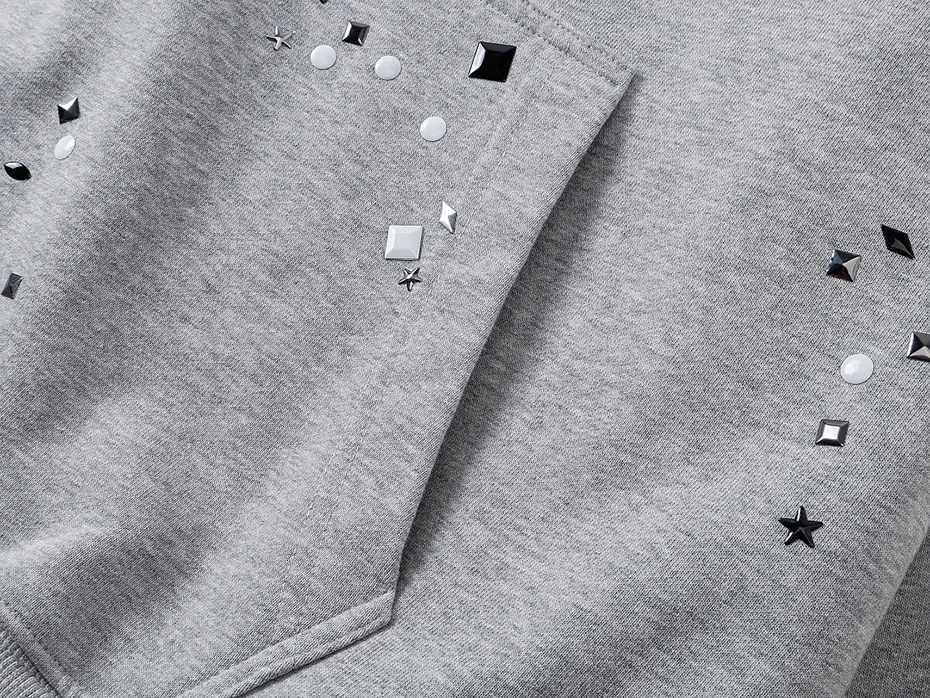 Rivet Hoodies Men Streetwear Harajuku Hip Hop Oversized Y2K Hoodies Unisex Casual Loose Pullover Sweatshirts
