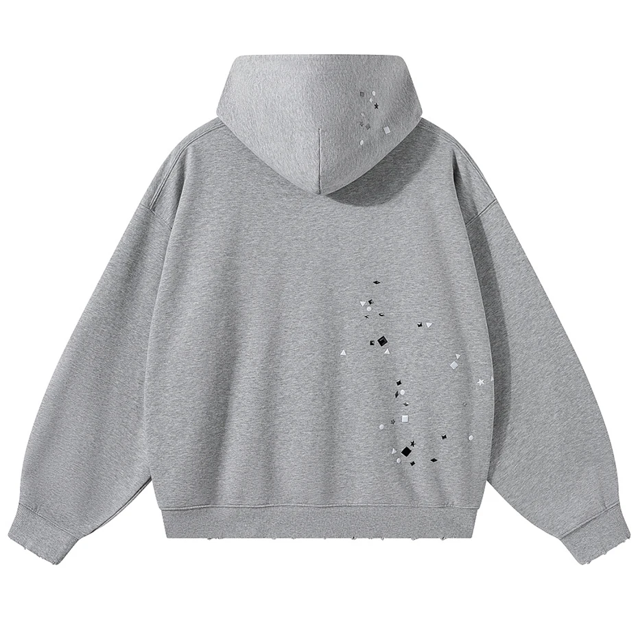 Rivet Hoodies Men Streetwear Harajuku Hip Hop Oversized Y2K Hoodies Unisex Casual Loose Pullover Sweatshirts