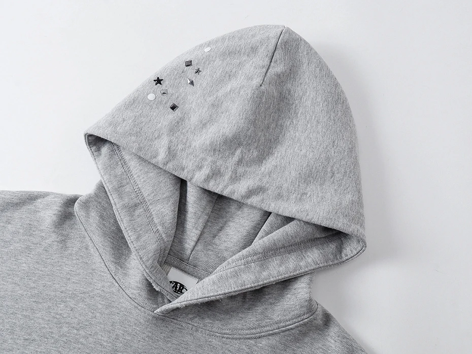 Rivet Hoodies Men Streetwear Harajuku Hip Hop Oversized Y2K Hoodies Unisex Casual Loose Pullover Sweatshirts