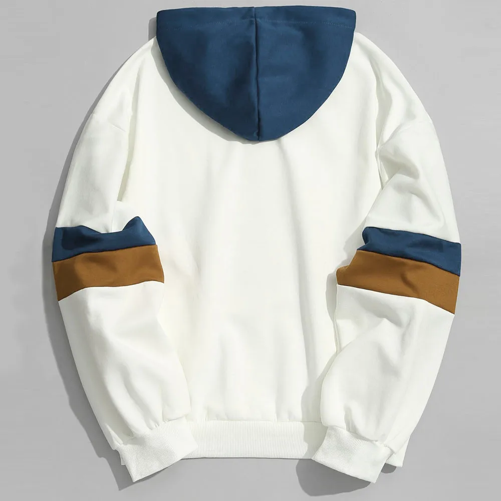 2026 Spring And Autumn Stitching Trend Hoodie Streetwear Young Men's Fashion Women's Hip-hop Hoodie Casual Sweatshirt
