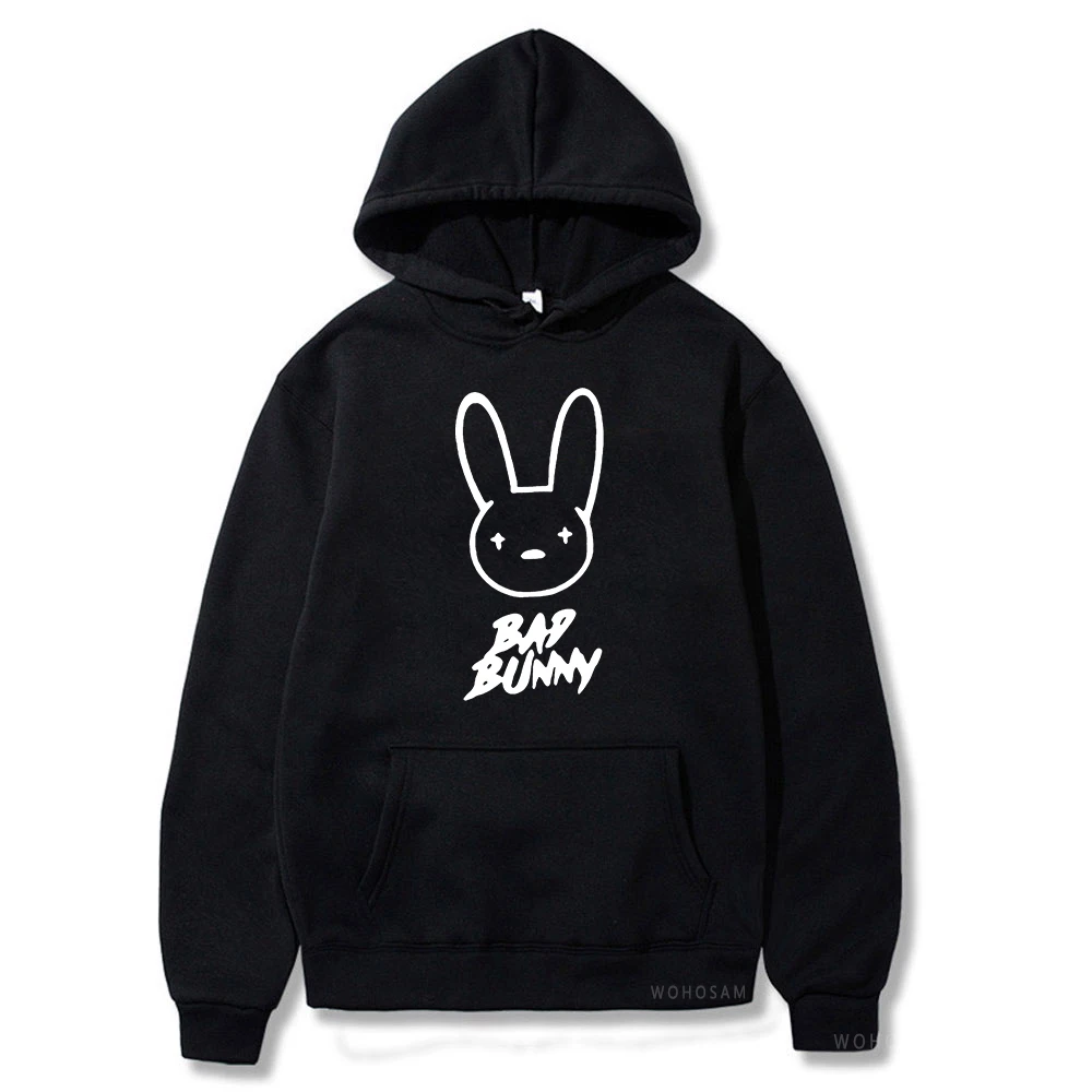 Funny Bad Bunny Hoodie Printed Kawaii Cartoon Harajuku Oversized Streetwear Sweatshirt Korean Style Long Sleeve Women Men Hoody