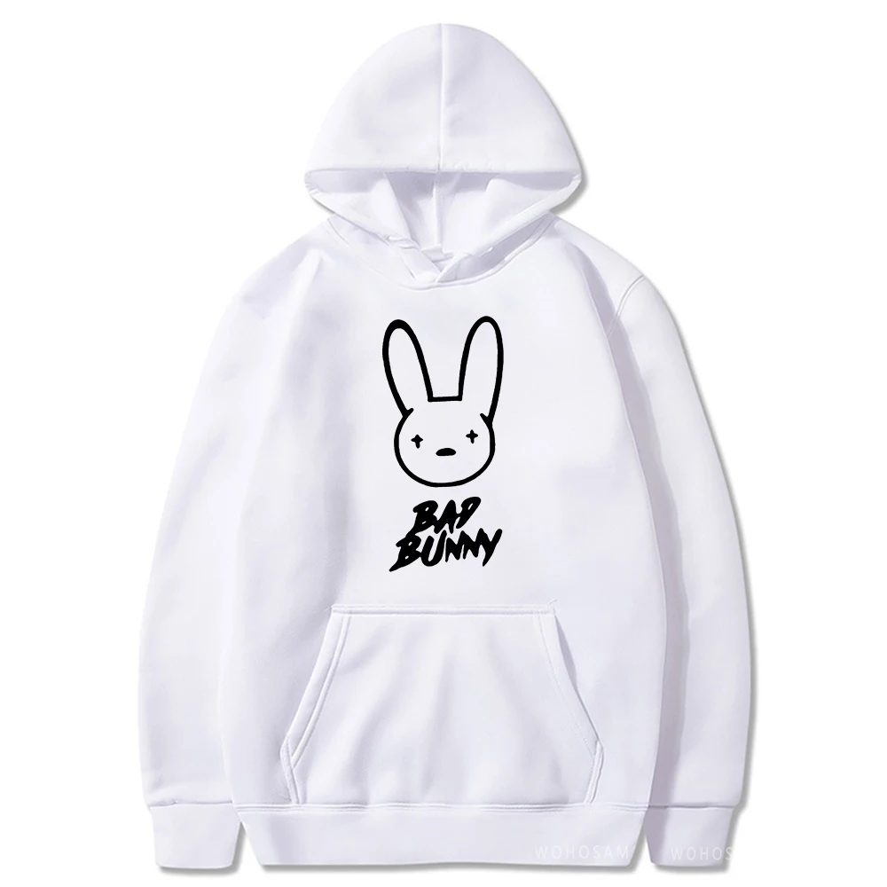 Funny Bad Bunny Hoodie Printed Kawaii Cartoon Harajuku Oversized Streetwear Sweatshirt Korean Style Long Sleeve Women Men Hoody