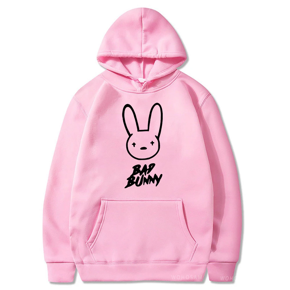 Funny Bad Bunny Hoodie Printed Kawaii Cartoon Harajuku Oversized Streetwear Sweatshirt Korean Style Long Sleeve Women Men Hoody
