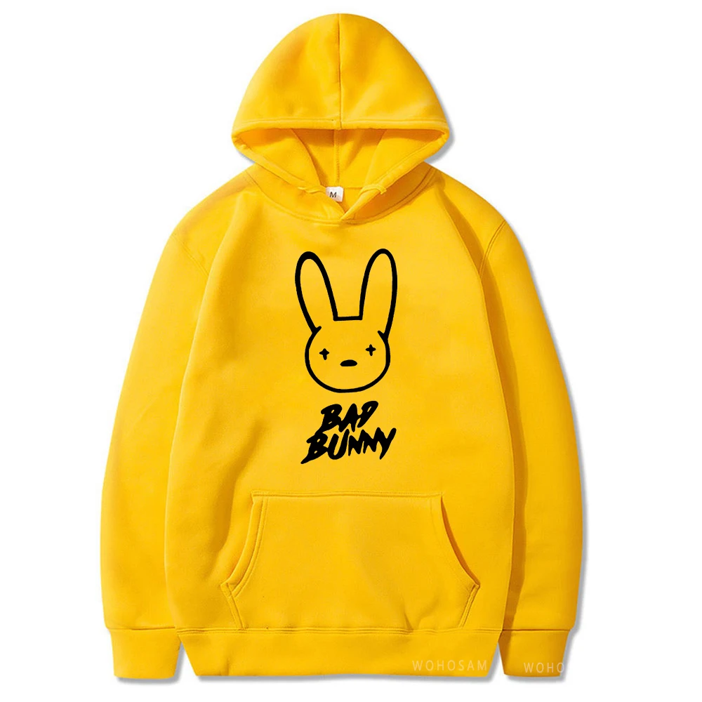 Funny Bad Bunny Hoodie Printed Kawaii Cartoon Harajuku Oversized Streetwear Sweatshirt Korean Style Long Sleeve Women Men Hoody