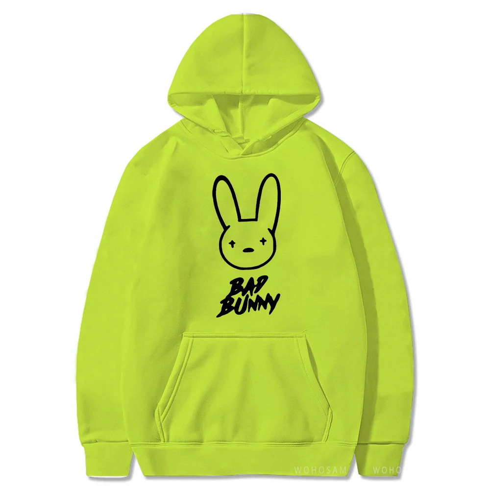 Funny Bad Bunny Hoodie Printed Kawaii Cartoon Harajuku Oversized Streetwear Sweatshirt Korean Style Long Sleeve Women Men Hoody