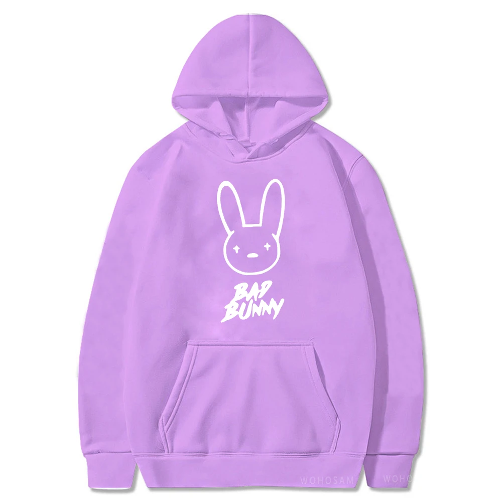 Funny Bad Bunny Hoodie Printed Kawaii Cartoon Harajuku Oversized Streetwear Sweatshirt Korean Style Long Sleeve Women Men Hoody