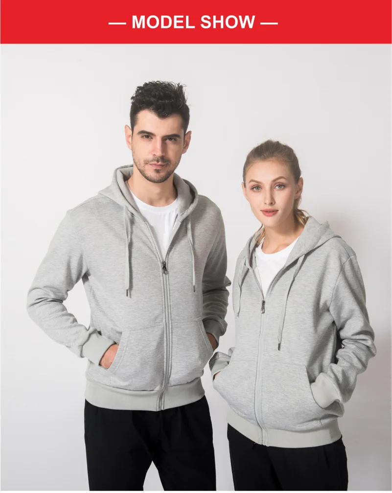 NSLP Zipper Hooded Cardigan Men's and Women's Same Couple Clothes Fall/Winter Solid Color Sweater Customized Personalized Logo