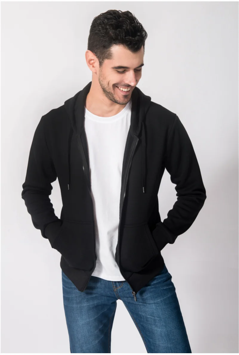 NSLP Zipper Hooded Cardigan Men's and Women's Same Couple Clothes Fall/Winter Solid Color Sweater Customized Personalized Logo