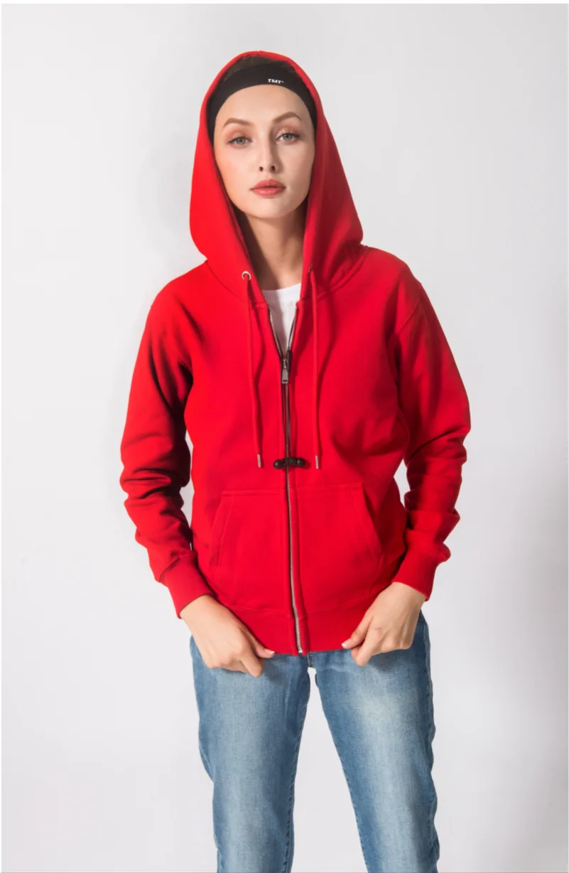 NSLP Zipper Hooded Cardigan Men's and Women's Same Couple Clothes Fall/Winter Solid Color Sweater Customized Personalized Logo