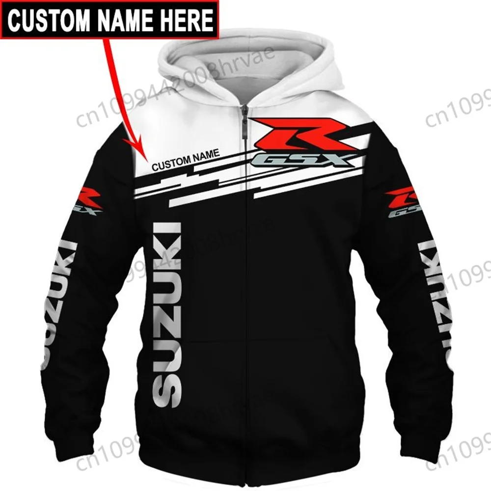 Personalized Suzuki motorcycle racing hoodie, unisex for spring and autumn, exquisite 3D printed zip-up jacket, 2026.