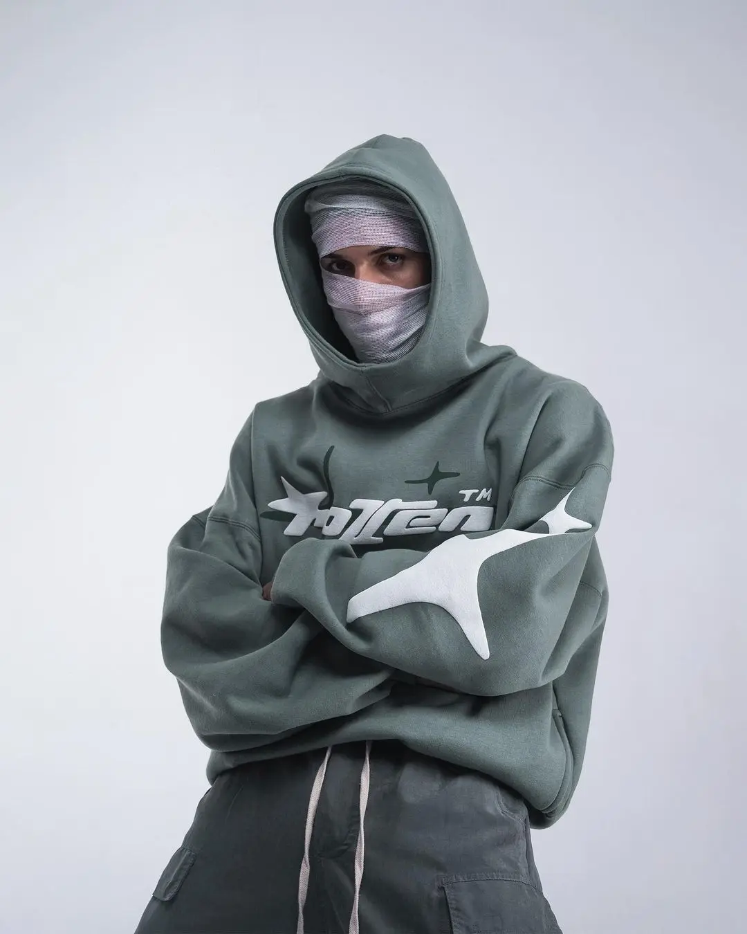 Retro Gothic Men Hoodie New American High Street TrendY2k Harajuku Men Loose and Casual Sweatshirt