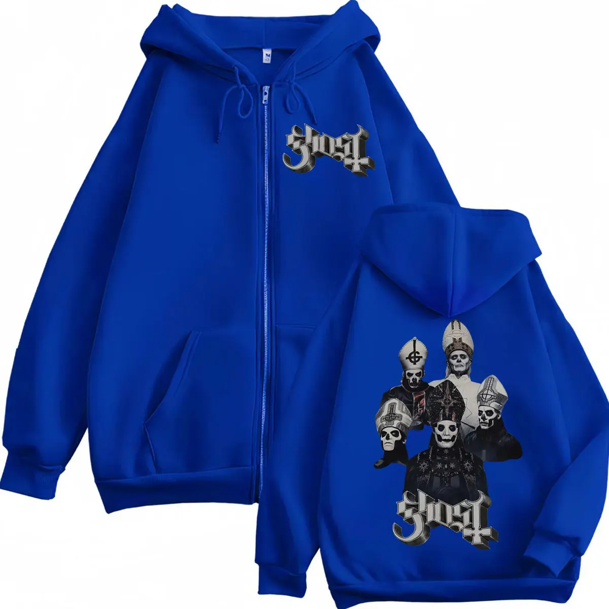 Hot Sale Ghost Band Zipper Hoodie Men Women Clothing Fashion Rock Zip Up Pullovers Gothic Vintage Hooded Sweatshirts Streetwear