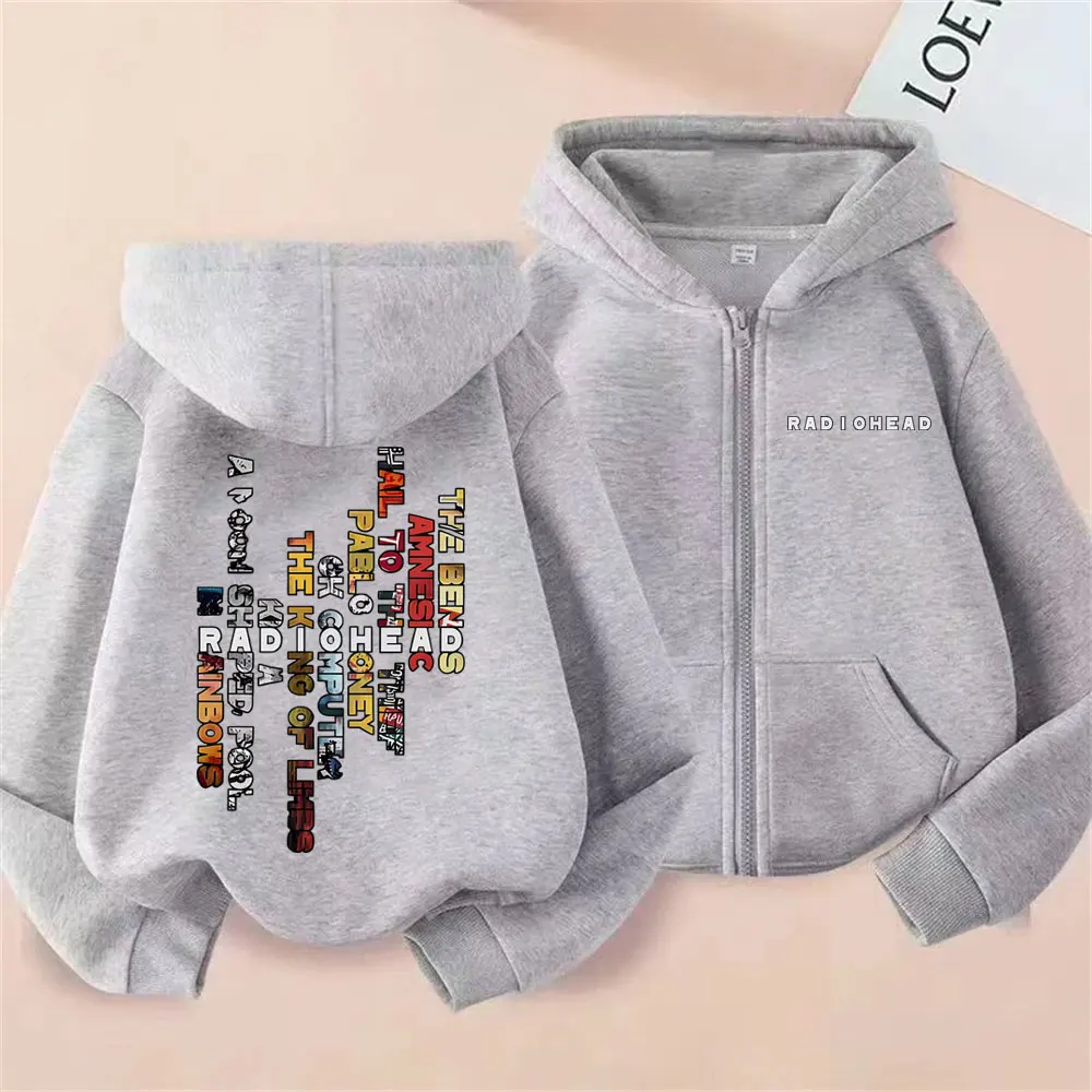 Rock Band Radiohead Music Album Cover Graphic Zipper Hoodie Men Women Hip Hop Gothic Zip Up Jacket Male Casual Vintage Hoodies