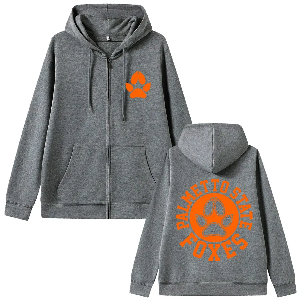 All for The Game The Foxhole Court Palmetto State Foxes Logo Graphic Zipper Hoodie Josten Print Coat Men Fashion Zip Up Hoodies