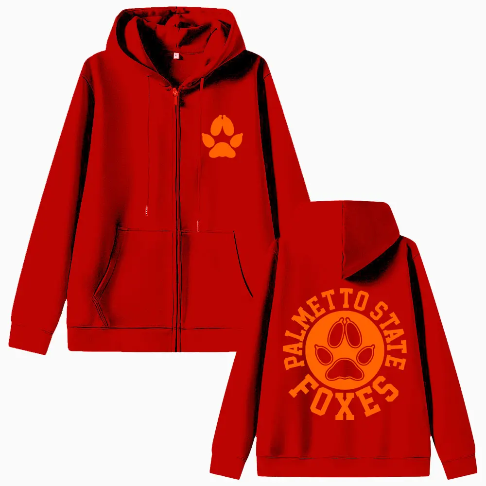 All for The Game The Foxhole Court Palmetto State Foxes Logo Graphic Zipper Hoodie Josten Print Coat Men Fashion Zip Up Hoodies