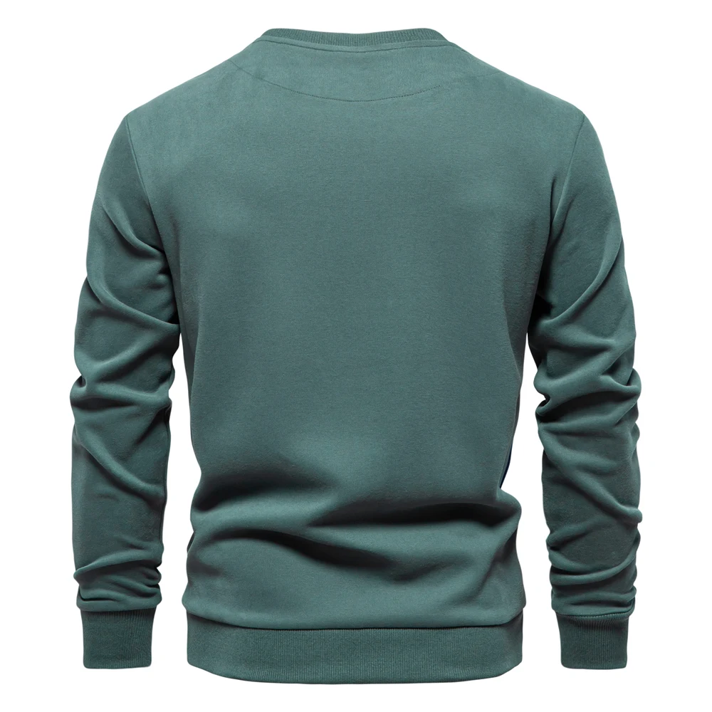 AIOPESON Mens Patckwork Cotton-blend Crew Neck Sweatshirts Fashion Casual Sport Round Neck Pullover Sweatshirt for Men