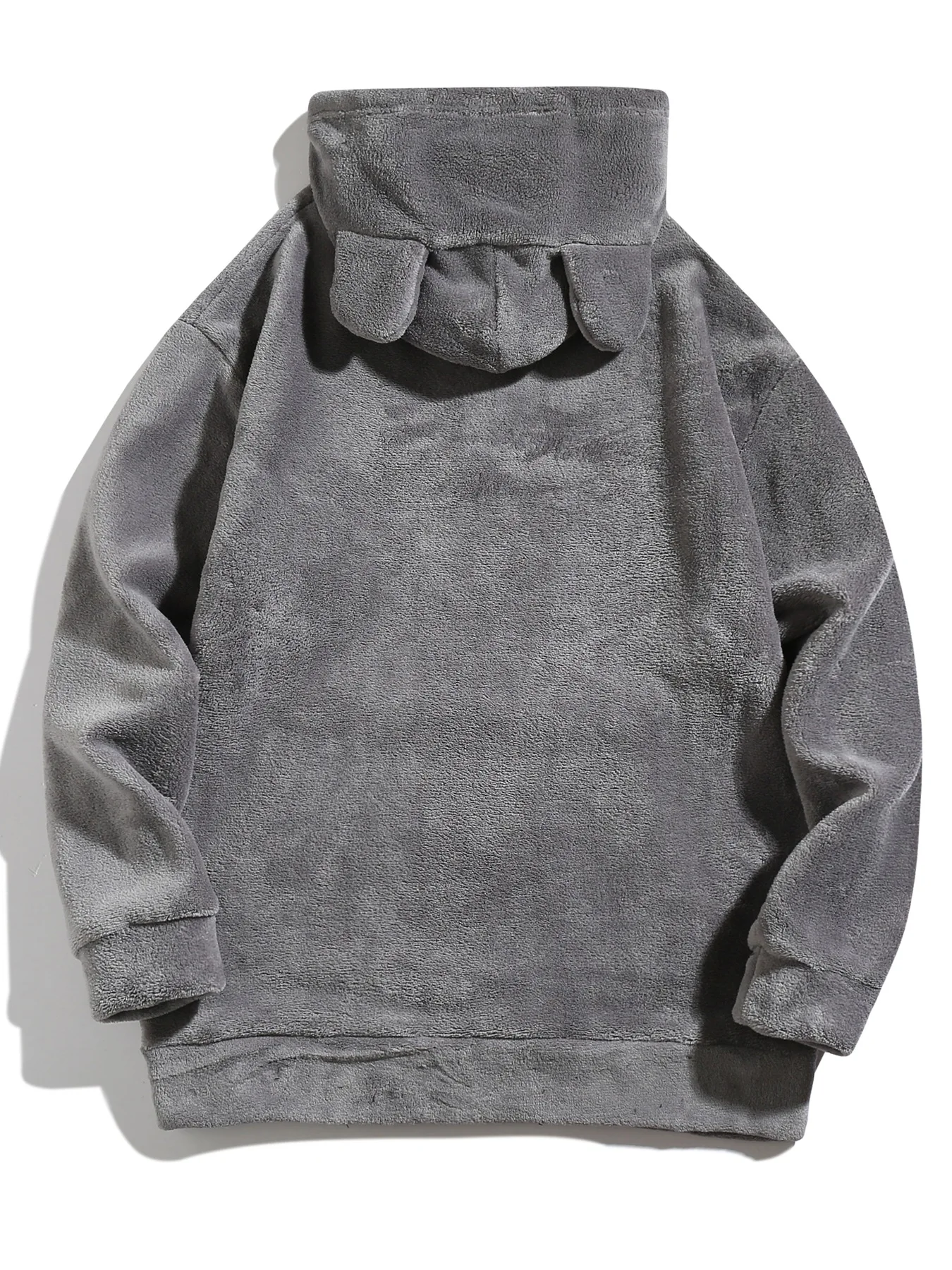 Men's Fleece Sweatshirt Coats Autumn Winter Soft Fluffy Velvet Warm Front Pocket Pullover Hoody Harajuku Coats LXDZ-JL-KJ-W07