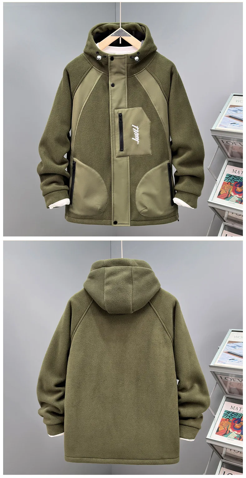 Extra Big Size 13XL Men Hoodie Hooded Zip Up Polar Fleece Jacket Male Winter Autumn Plus Large Clothes Warm 4xl 5xl 6xl 7xl 8xl