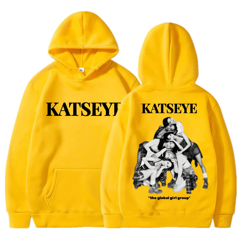 Kpop Group Katseye Graphic Hoodie Fashion Vintage Men Women Korean Long Sleeve Oversized Fleece Casual Tracksuit Streetwear Gift