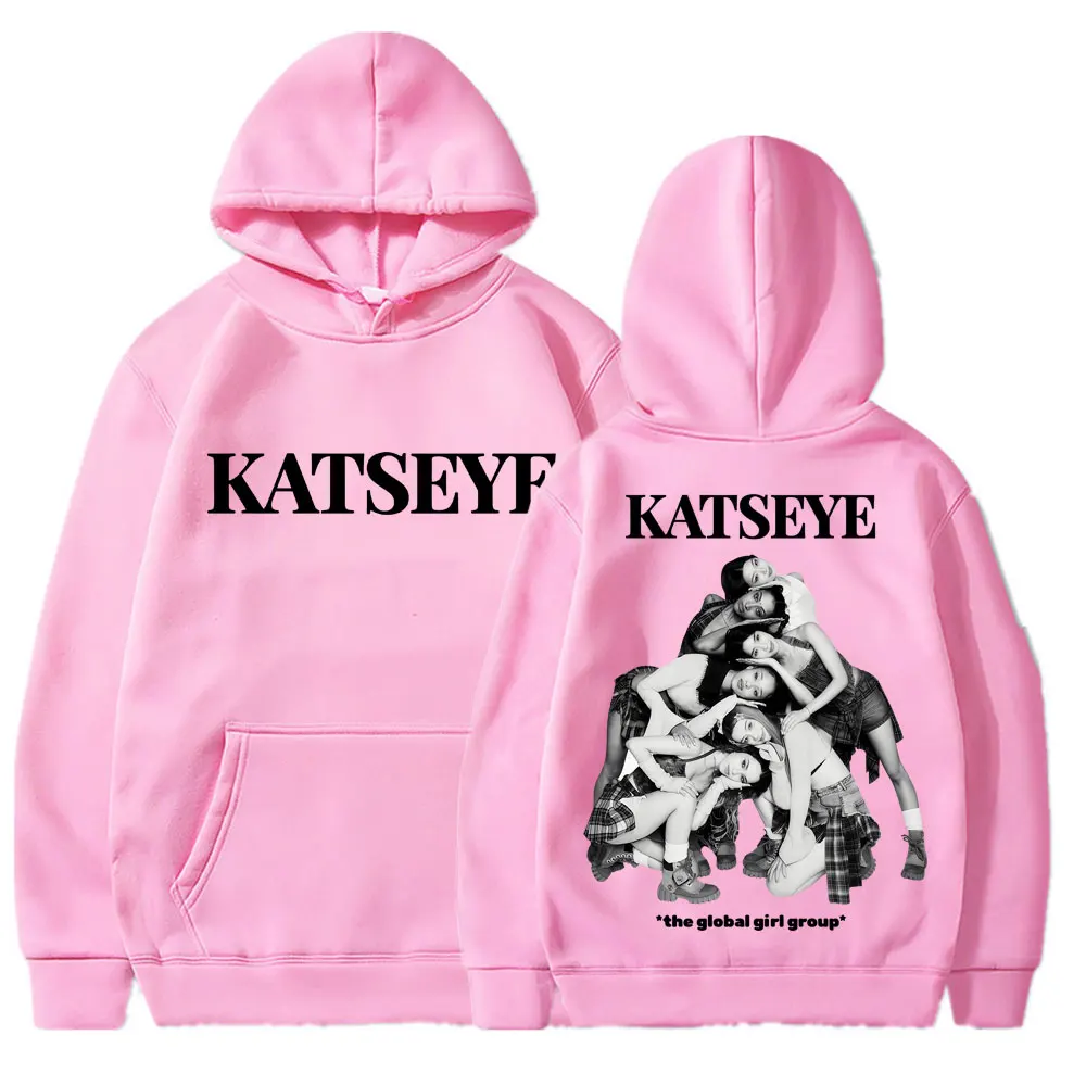 Kpop Group Katseye Graphic Hoodie Fashion Vintage Men Women Korean Long Sleeve Oversized Fleece Casual Tracksuit Streetwear Gift