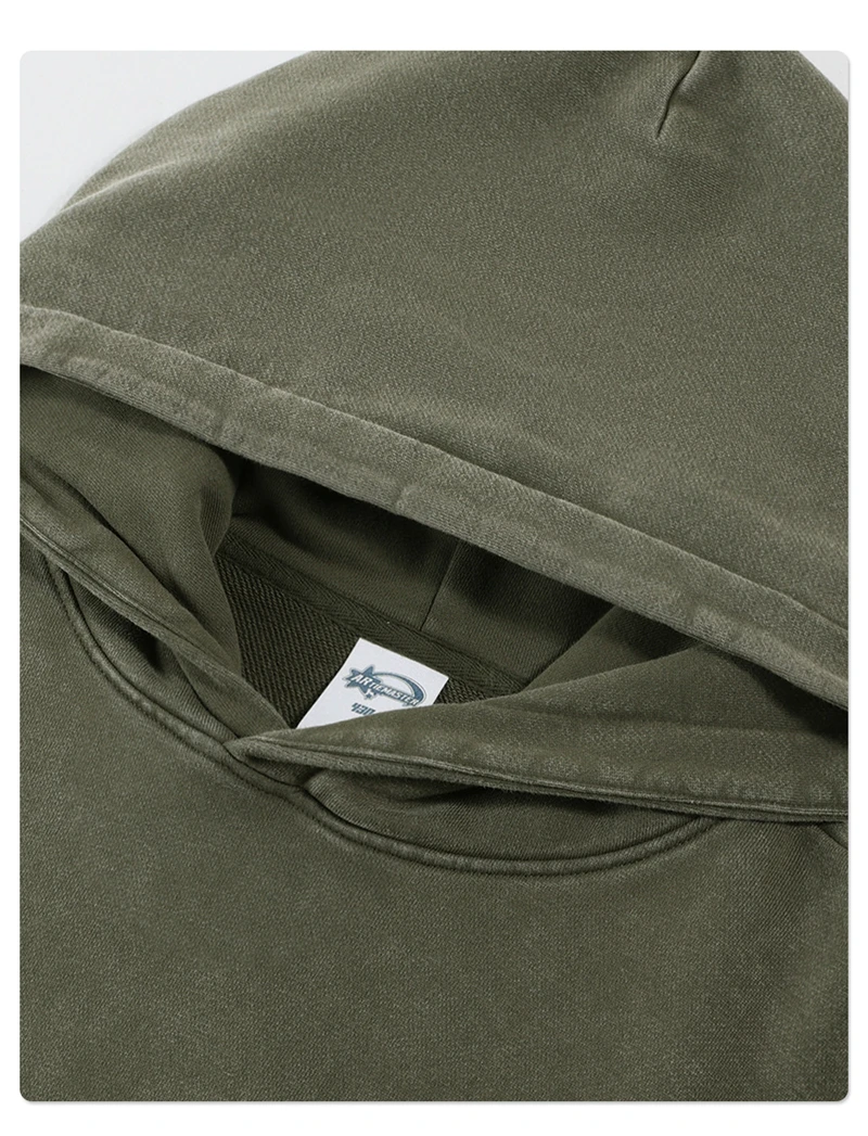 ZODF New Autumn Men's Washed Heavy Weight Cotton Hoodies Unisex Retro Fake 2 Peice 430gsm Loose Edge Hooded Pullovers HY1082