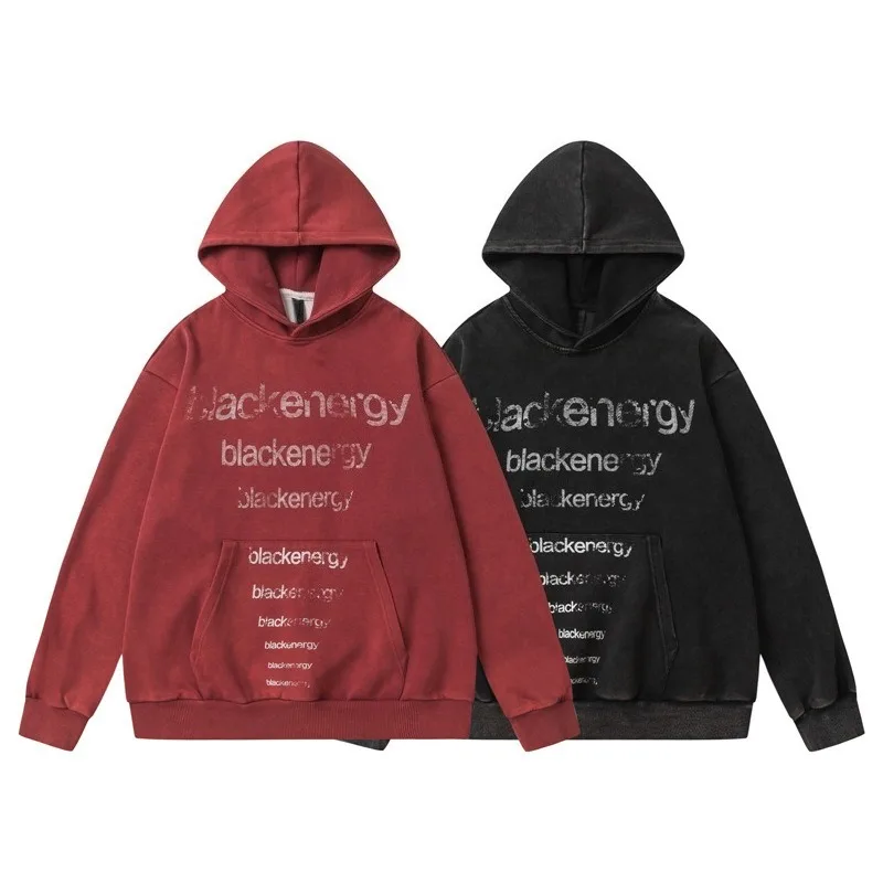 Korean Hip Hop Fashion Letter Print Hoodie for Men Clothing American Streetwear Oversize Sweatshirt Autumn Trendy Sport Pullover
