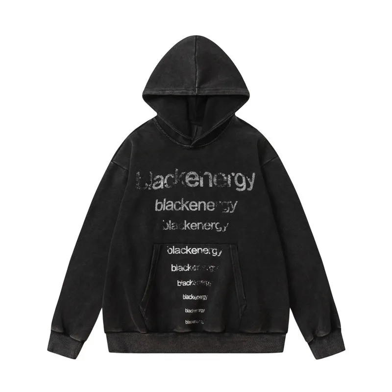 Korean Hip Hop Fashion Letter Print Hoodie for Men Clothing American Streetwear Oversize Sweatshirt Autumn Trendy Sport Pullover