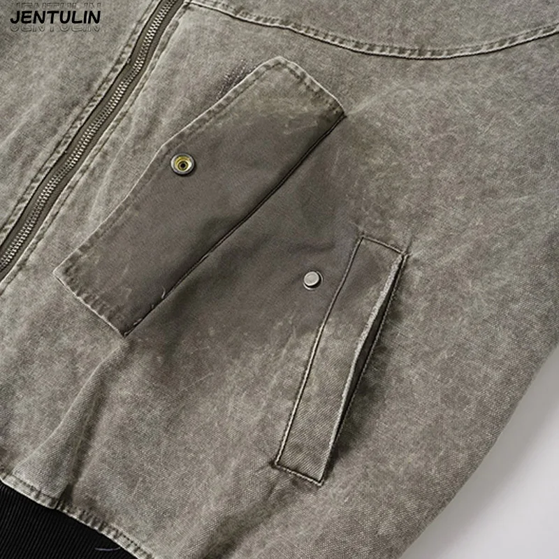 American Style Fake TwoPiece Spliced Sweatshirt Jacket Hooded Distressed Washed Contrasting Top High Street Heavyweight Cardigan