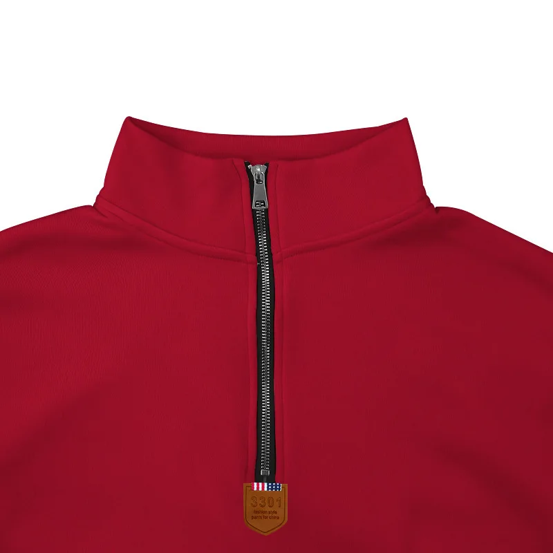 American Fleece Skin-friendly And Warm Men's Stand-up Collar Long-sleeved Half-zipper Sports And Leisure Sweater