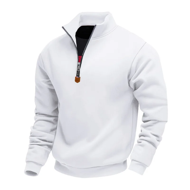 American Fleece Skin-friendly And Warm Men's Stand-up Collar Long-sleeved Half-zipper Sports And Leisure Sweater