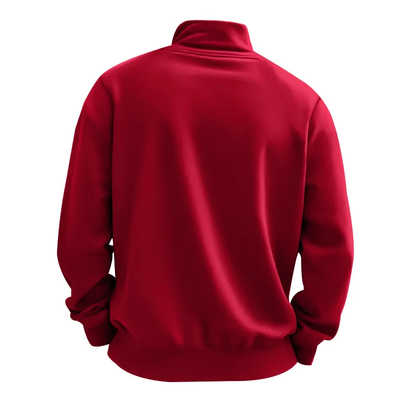 American Fleece Skin-friendly And Warm Men's Stand-up Collar Long-sleeved Half-zipper Sports And Leisure Sweater