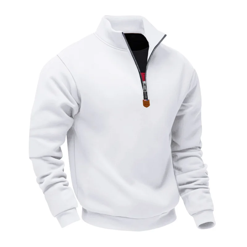 American Fleece Skin-friendly And Warm Men's Stand-up Collar Long-sleeved Half-zipper Sports And Leisure Sweater