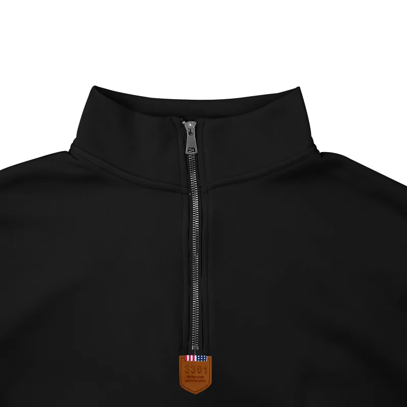 American Fleece Skin-friendly And Warm Men's Stand-up Collar Long-sleeved Half-zipper Sports And Leisure Sweater