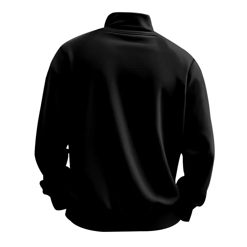 American Fleece Skin-friendly And Warm Men's Stand-up Collar Long-sleeved Half-zipper Sports And Leisure Sweater