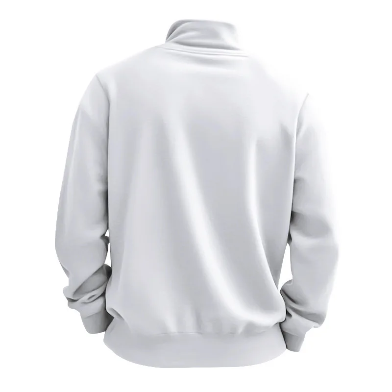 American Fleece Skin-friendly And Warm Men's Stand-up Collar Long-sleeved Half-zipper Sports And Leisure Sweater