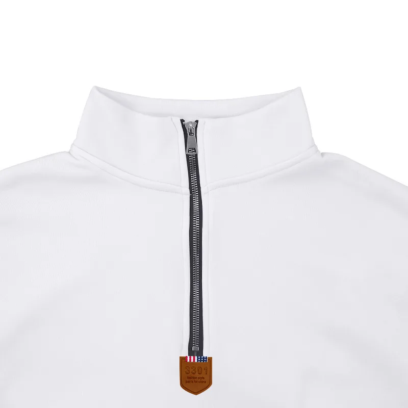 American Fleece Skin-friendly And Warm Men's Stand-up Collar Long-sleeved Half-zipper Sports And Leisure Sweater