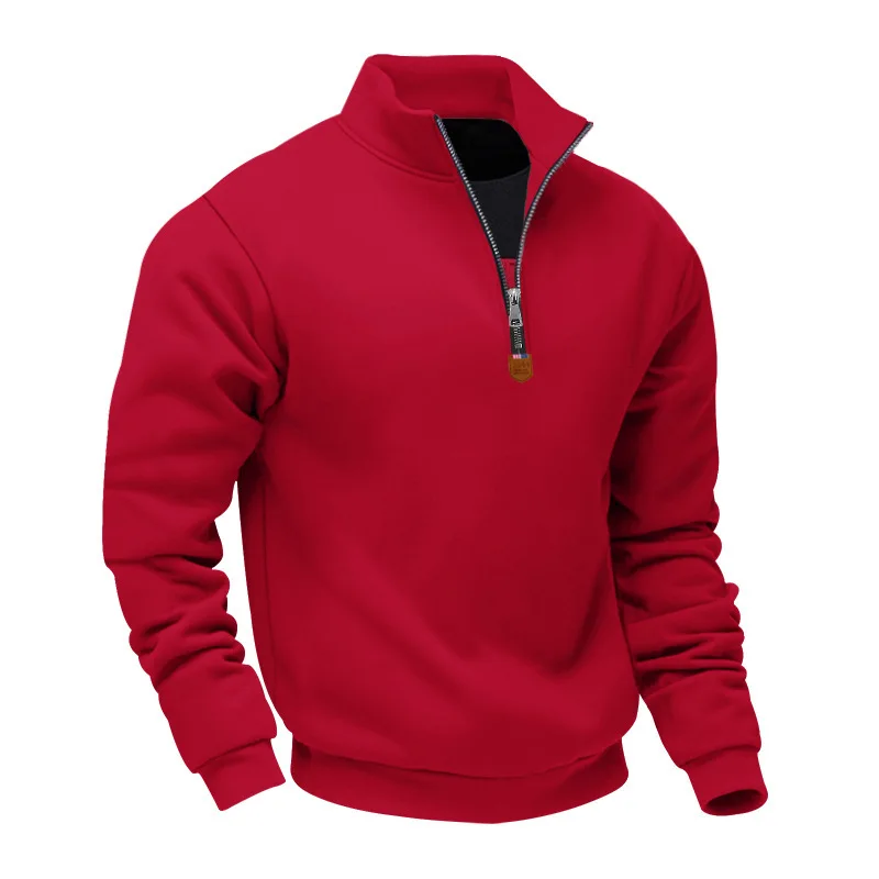 American Fleece Skin-friendly And Warm Men's Stand-up Collar Long-sleeved Half-zipper Sports And Leisure Sweater
